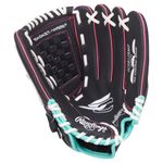 Rawlings Sure Catch 12' Softball Glove - Kids' Black / Mint / Pink