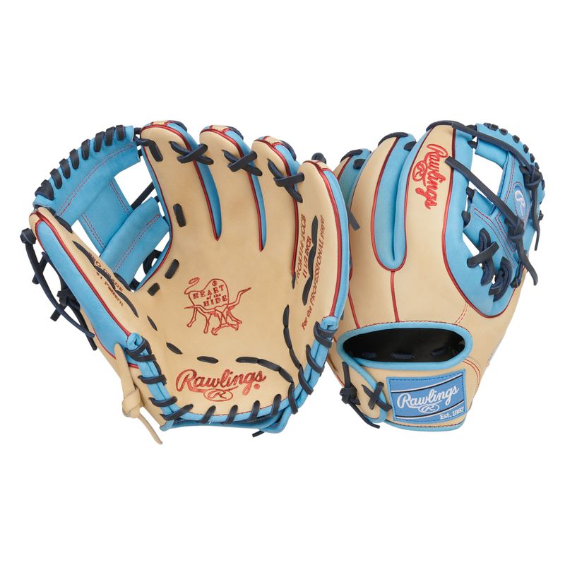 Rawlings Heart of The Hide 11.5" Infield Baseball Glove Camel / Columbia Blue