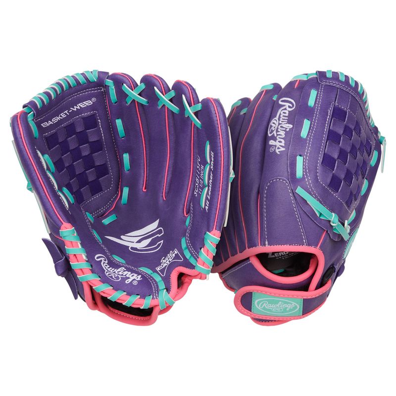 Rawlings Sure Catch 11.5' Softball Glove - Kids' Purple / Pink / Mint