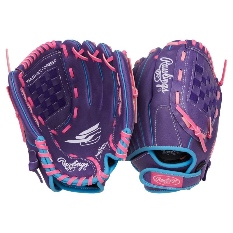Rawlings Sure Catch 11' Softball Glove - Kids' Purple / Columbia Blue / Pink