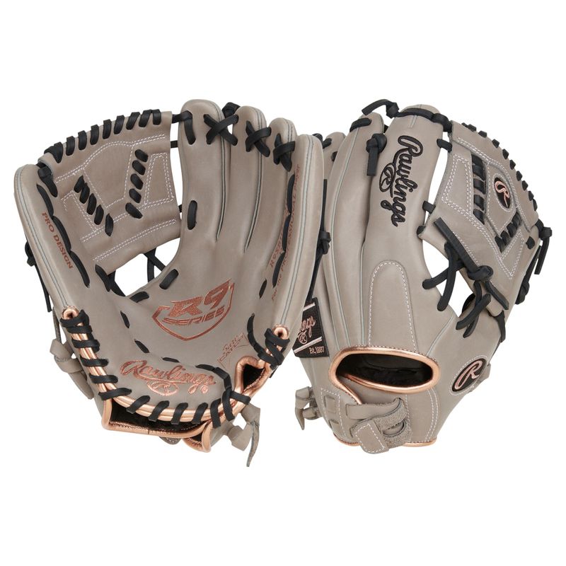 Rawlings R9 Series ContoUR 11.5" Fastpitch Softball Glove Gray