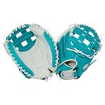 Rawlings Shut Out 31.5" Fastpitch Softball Catcher Mitt White / Teal