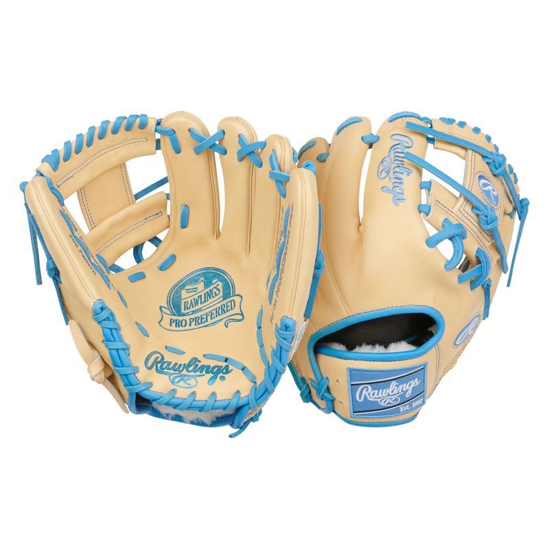 Rawlings Pro Preferred 11.5" Infield Baseball Glove Camel / Columbia Blue