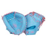 Rawlings Heart of The Hide 33" Baseball Catcher Mitt Columbia Blue / Pink