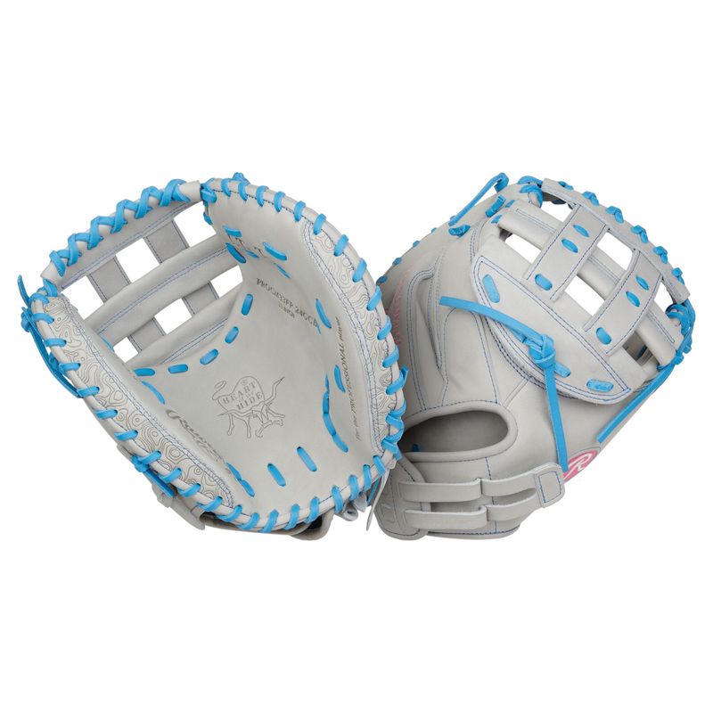 Rawlings Heart of The Hide 33" Fastpitch Softball Catcher Mitt Gray / Columbia Blue
