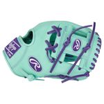 Rawlings Heart of The Hide Mint 11.5" Infield Baseball Glove Mint / Purple