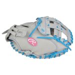 Rawlings Heart of The Hide 33" Fastpitch Softball Catcher Mitt Gray / Columbia Blue