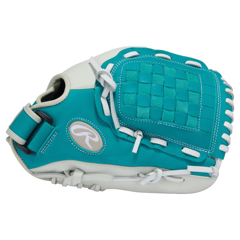 Rawlings Shut Out 11.5" Fastpitch Softball Glove White / Teal