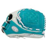 Rawlings Shut Out 12" Fastpitch Softball Glove White / Teal