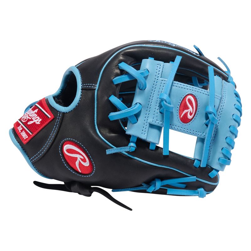 Rawlings R9 Series 11.5" Infield Baseball Glove  Black / Columbia Blue