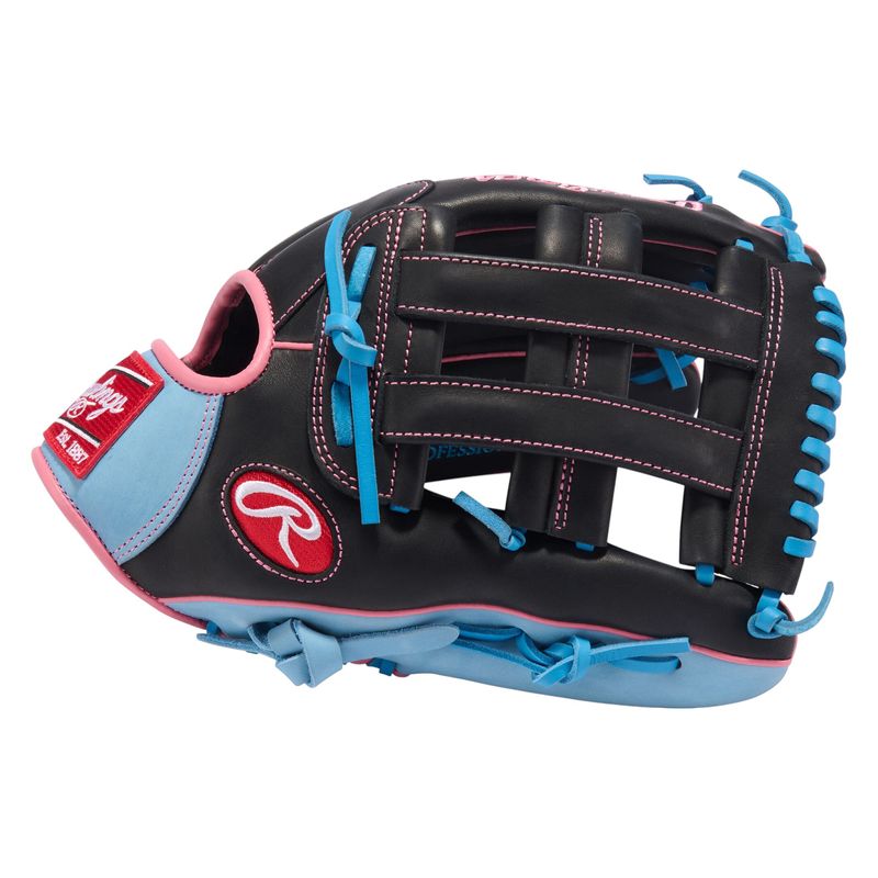 Rawlings R9 Series 12.75" Outfield Baseball Glove Black / Columbia Blue / Pink