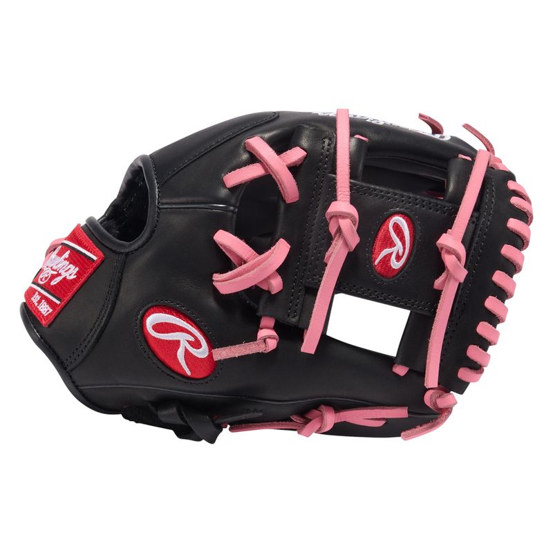Rawlings R9 ContoUR 11.25" Infield Baseball Glove Black / Pink