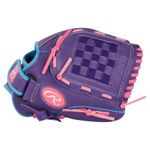 Rawlings Sure Catch 11' Softball Glove - Kids' Purple / Columbia Blue / Pink