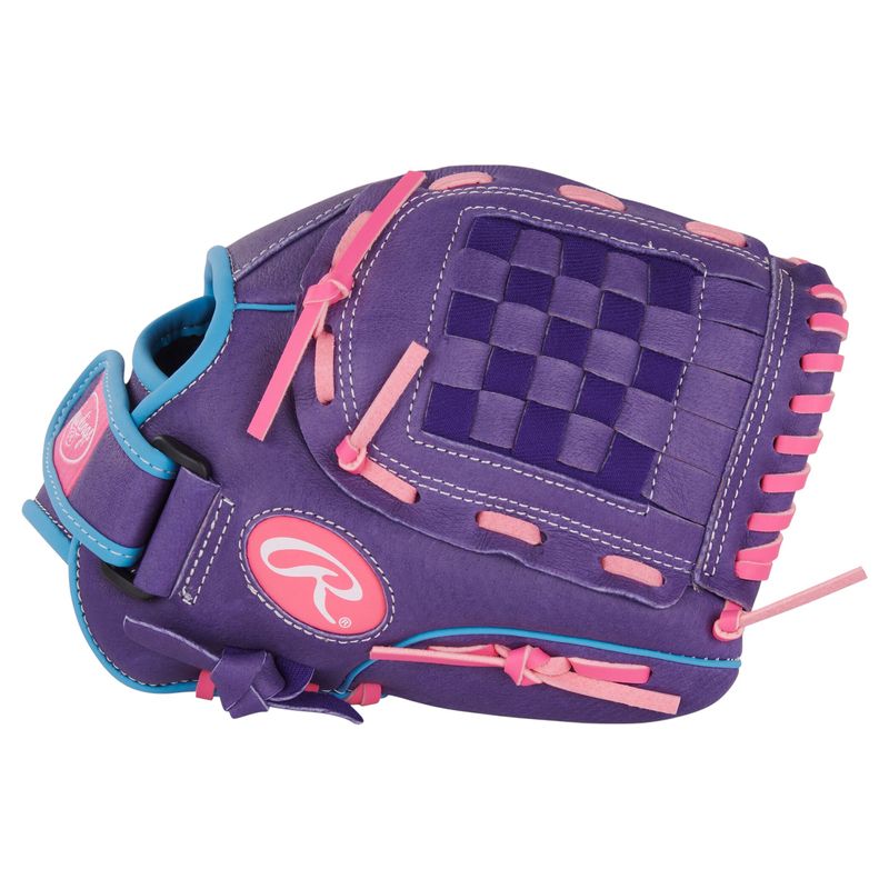 Rawlings Sure Catch 11' Softball Glove - Kids' Purple / Columbia Blue / Pink