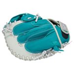 Rawlings Shut Out 31.5" Fastpitch Softball Catcher Mitt White / Teal