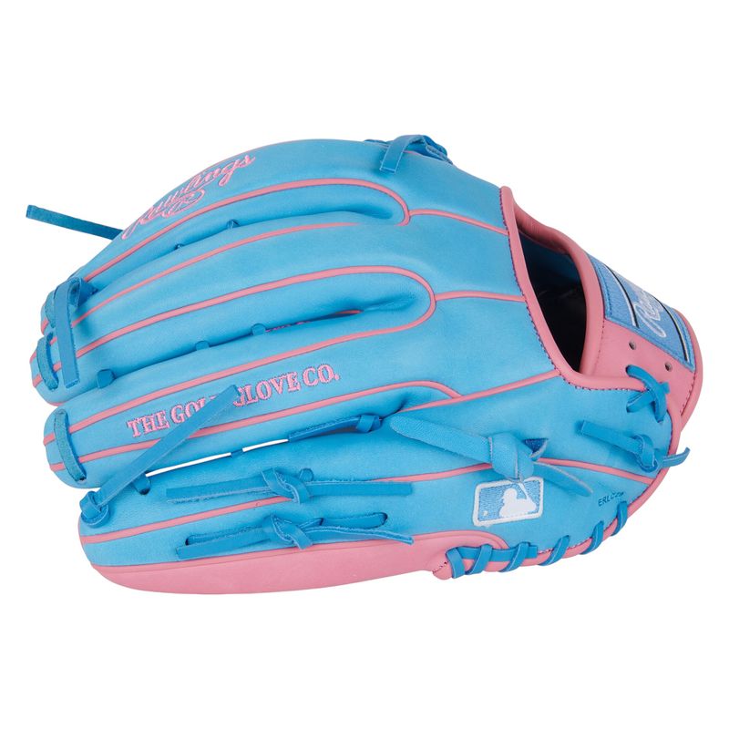 Rawlings Heart of The Hide Modified Trap-Eze Web 12.75" Baseball Glove Columbia Blue / Pink