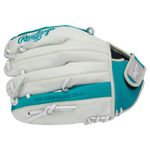 Rawlings Shut Out 11.5" Fastpitch Softball Glove White / Teal