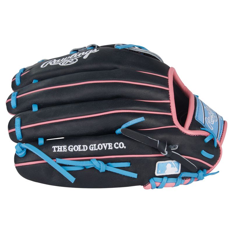 Rawlings Heart of The Hide ContoUR Fit 12.5" Baseball Glove  Black / Columbia Blue / Pink