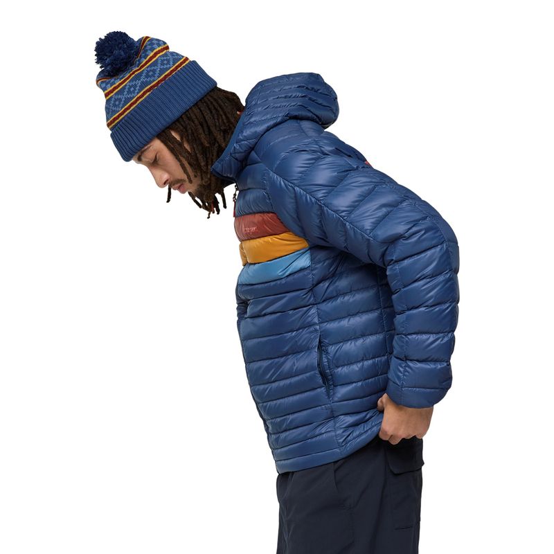 Cotopaxi Fuego Down Hooded Jacket - Men's Deep Sea Stripes