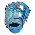 Rawlings Heart of Hide RGGC Baseball Glove - August 2025 Columbia Blue / Metallic Purple