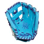 Rawlings Heart of Hide RGGC Baseball Glove - August 2025 Columbia Blue / Metallic Purple