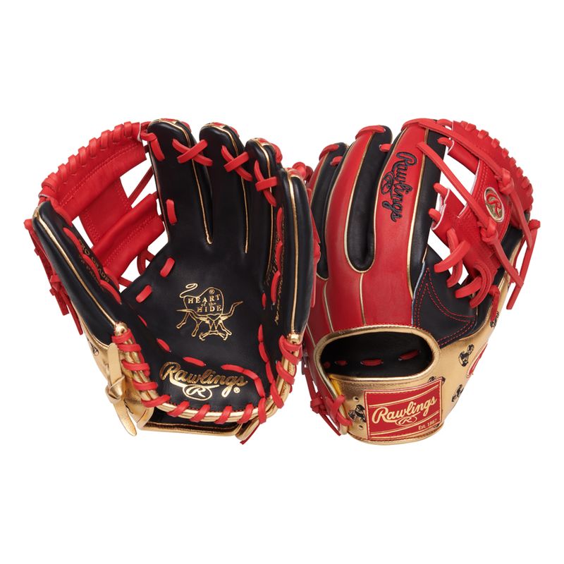 Rawlings Heart of Hide June 2025 RGGC Baseball Glove Black / Red / Gold