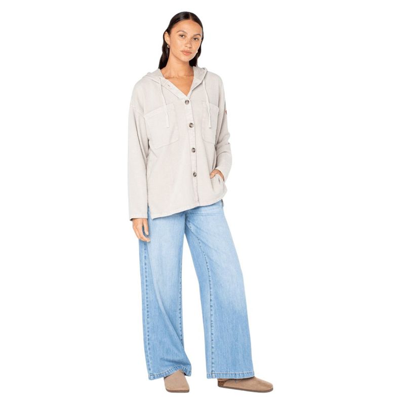 Roxy Clear Water Shacket - Women's Pumice Stone Garment Mineral Wash