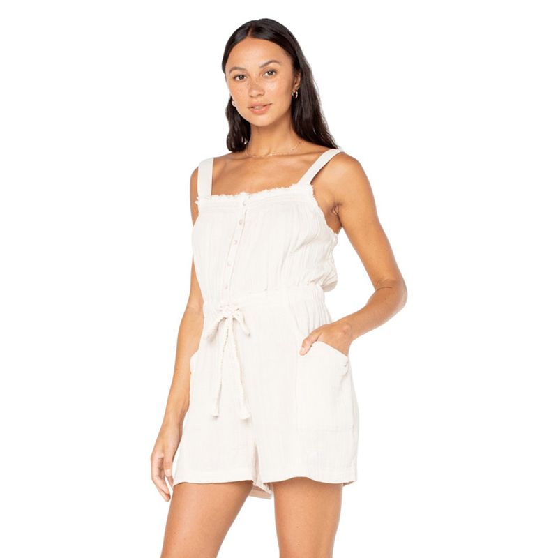 Roxy On Beach Time Romper - Women's Pumice Stone Solid