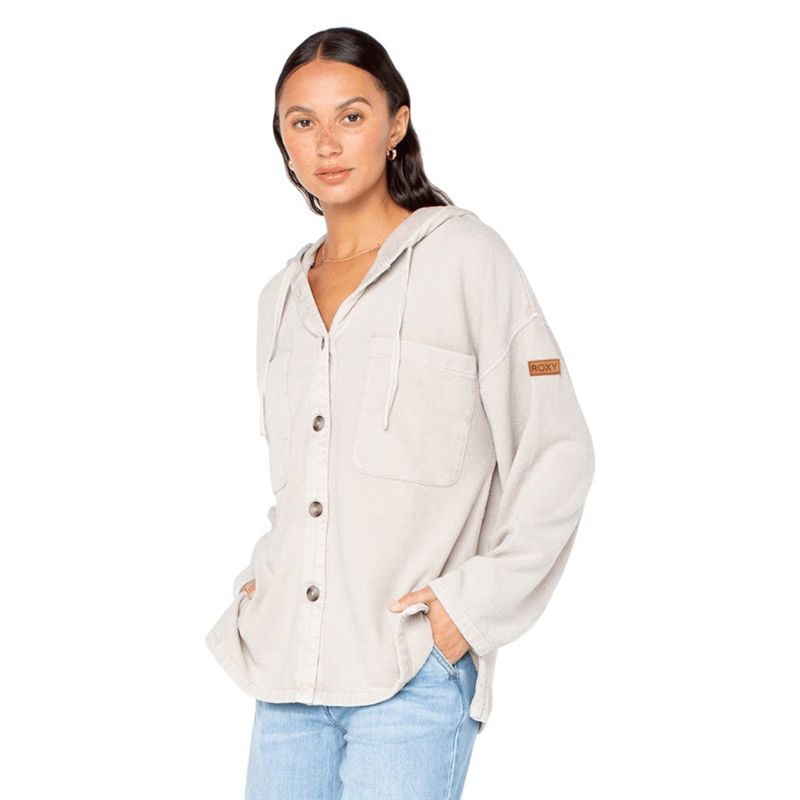 Roxy Clear Water Shacket - Women's Pumice Stone Garment Mineral Wash