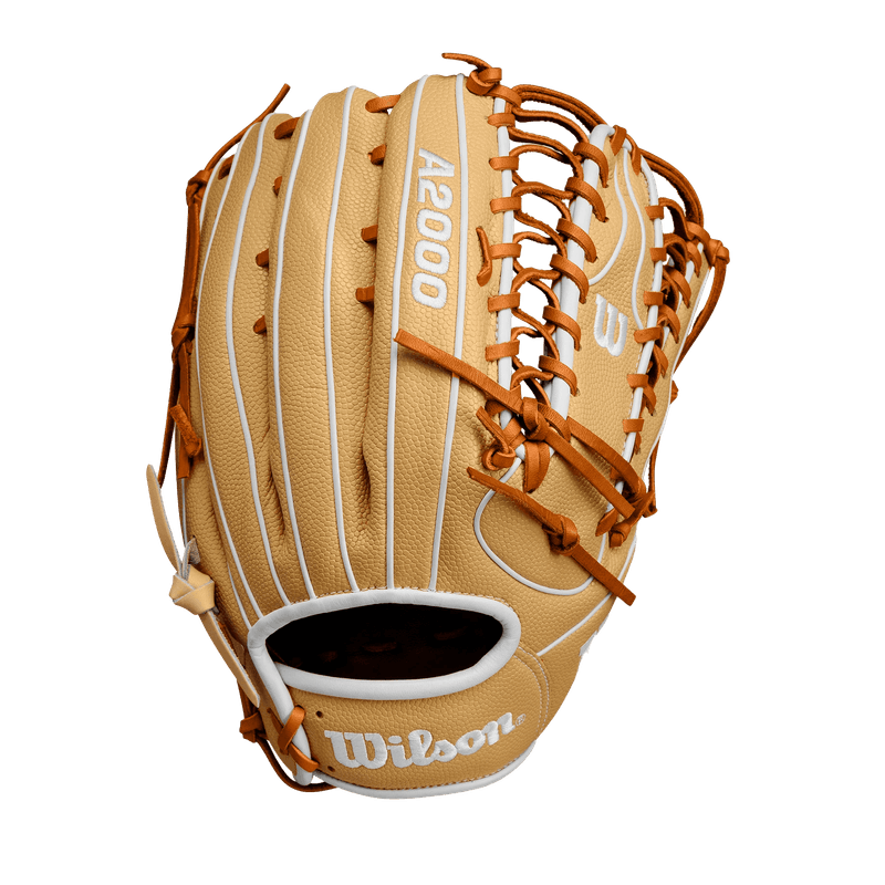 Wilson Steven Kwan A2000 SK38 GM Outfield Baseball Glove Fall 2024 Blonde / Blonde SuperSkin / Saddle Tan / White