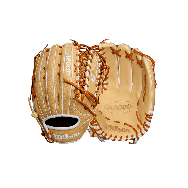 Wilson Steven Kwan A2000 SK38 GM Outfield Baseball Glove Fall 2024 Blonde / Blonde SuperSkin / Saddle Tan / White