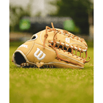 Wilson Steven Kwan A2000 SK38 GM Outfield Baseball Glove Fall 2024 Blonde / Blonde SuperSkin / Saddle Tan / White