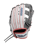 Wilson A2000 FP50SS Outfield Fastpitch Glove Fall 2024 Grey / White SuperSkin / Sky Blue