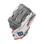 Wilson A2000 FP50SS Outfield Fastpitch Glove Fall 2024 Grey / White SuperSkin / Sky Blue