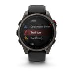 Garmin Fenix 8 Pro AMOLED GPS Watch Carbon Gray Dlc Titanium With Black / Pebble Gray Band