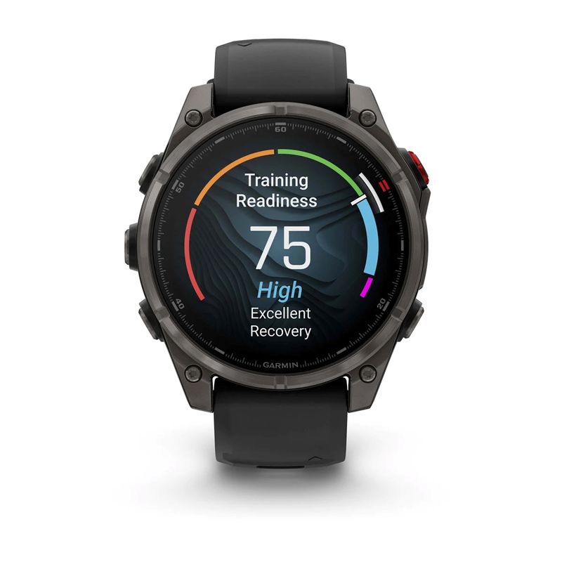 Garmin Fenix 8 Pro AMOLED GPS Watch Carbon Gray Dlc Titanium With Black / Pebble Gray Band