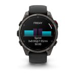 Garmin Fenix 8 Pro AMOLED GPS Watch Carbon Gray Dlc Titanium With Black / Pebble Gray Band