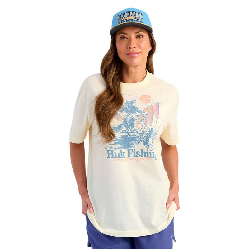 Huk Trout Wrangle Fishing T-Shirt - Women's Egret