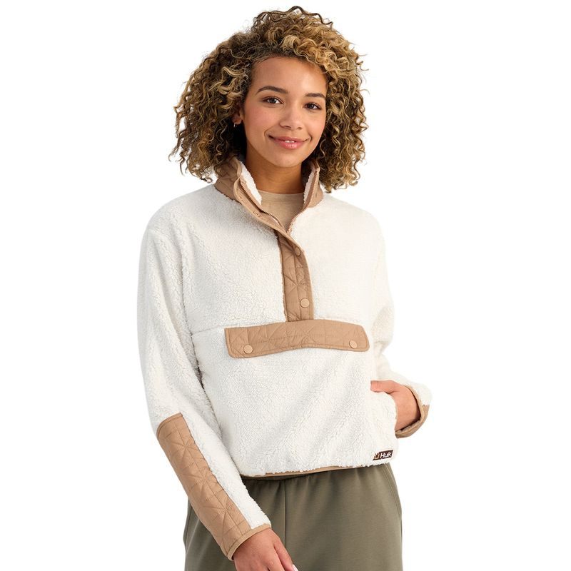 Huk Plush Fleece 1/2 Zip Pullover - Women's Egret