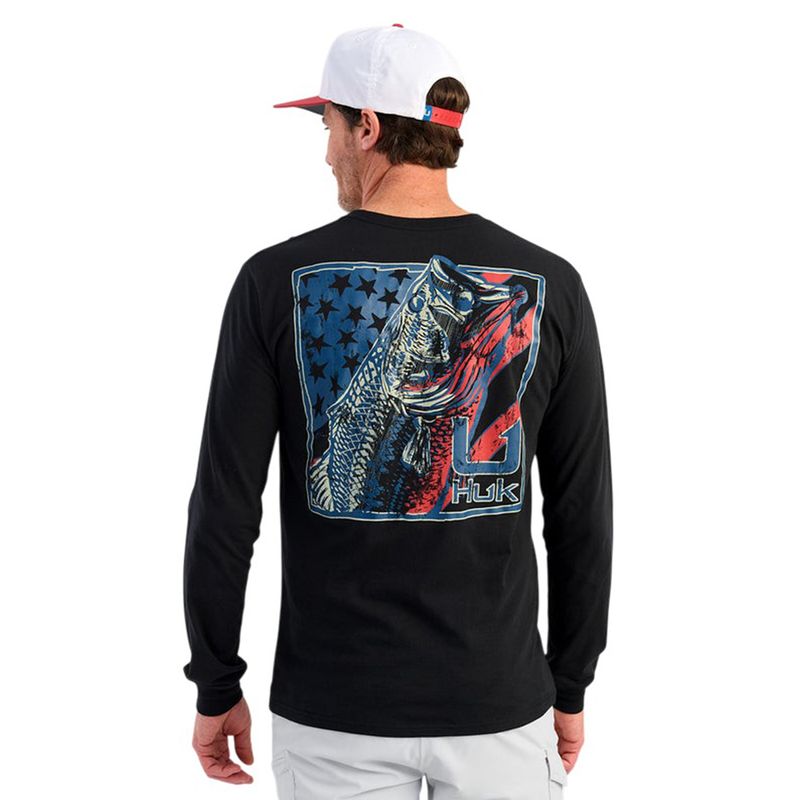 Huk KC Freshwater Icon Pocket Long-Sleeve T-Shirt - Men's Black