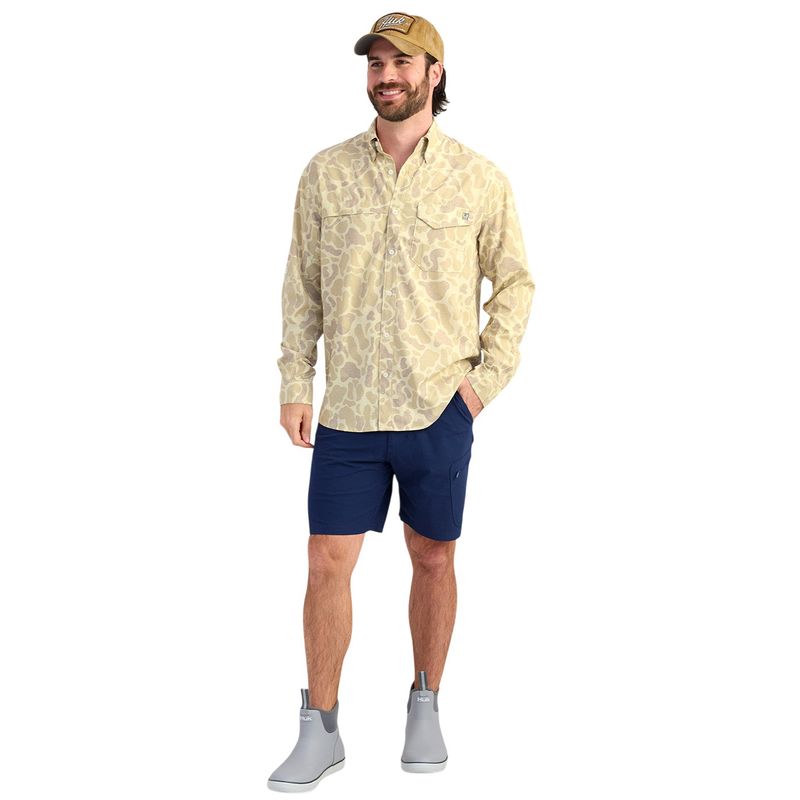 Huk Tidepoint KC Print Long-Sleeve Fishing Shirt - Men's Sand