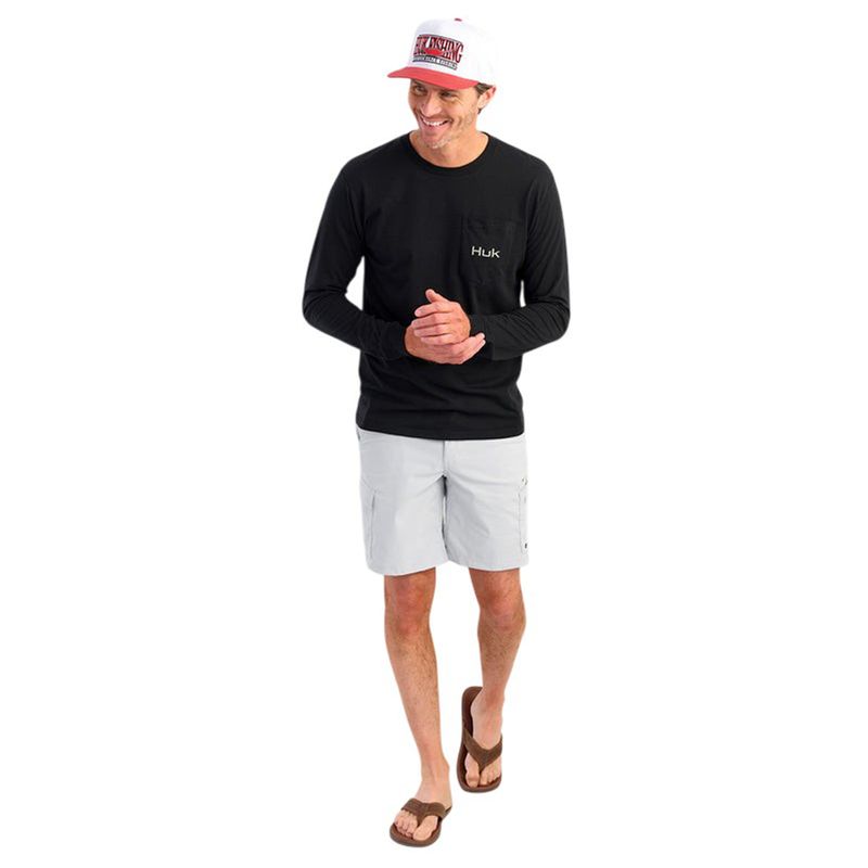 Huk KC Freshwater Icon Pocket Long-Sleeve T-Shirt - Men's Black