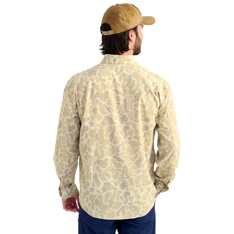 Huk Tidepoint KC Print Long-Sleeve Fishing Shirt - Men's Sand