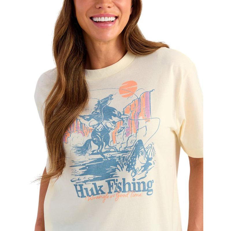 Huk Trout Wrangle Fishing T-Shirt - Women's Egret