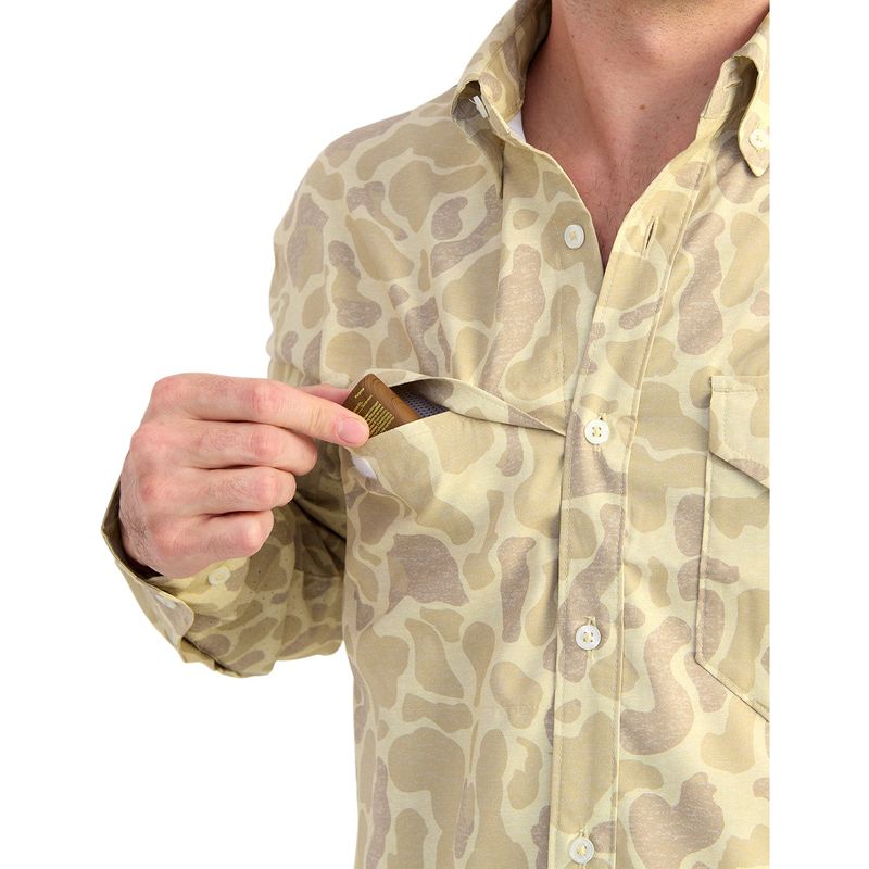 Huk Tidepoint KC Print Long-Sleeve Fishing Shirt - Men's Sand