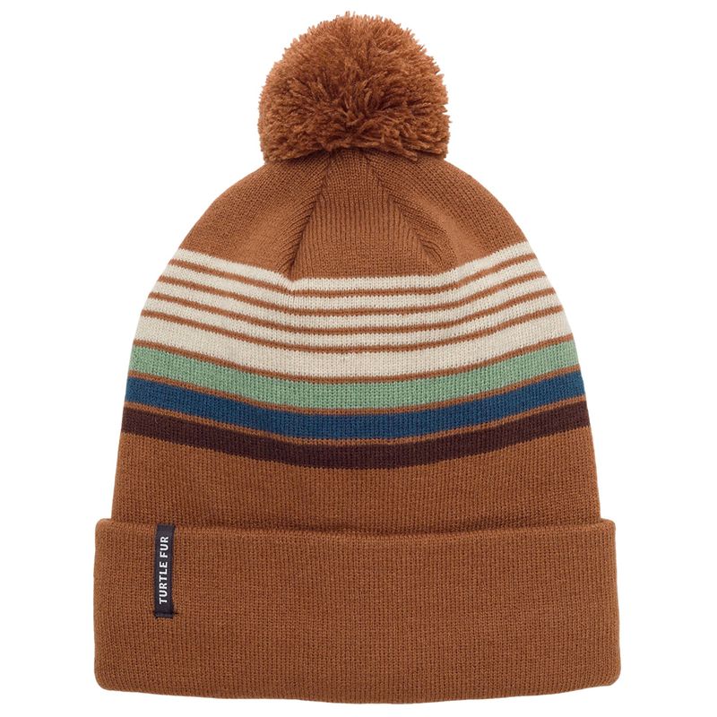 Turtle Fur Omega Pom Beanie - Youth Caramel