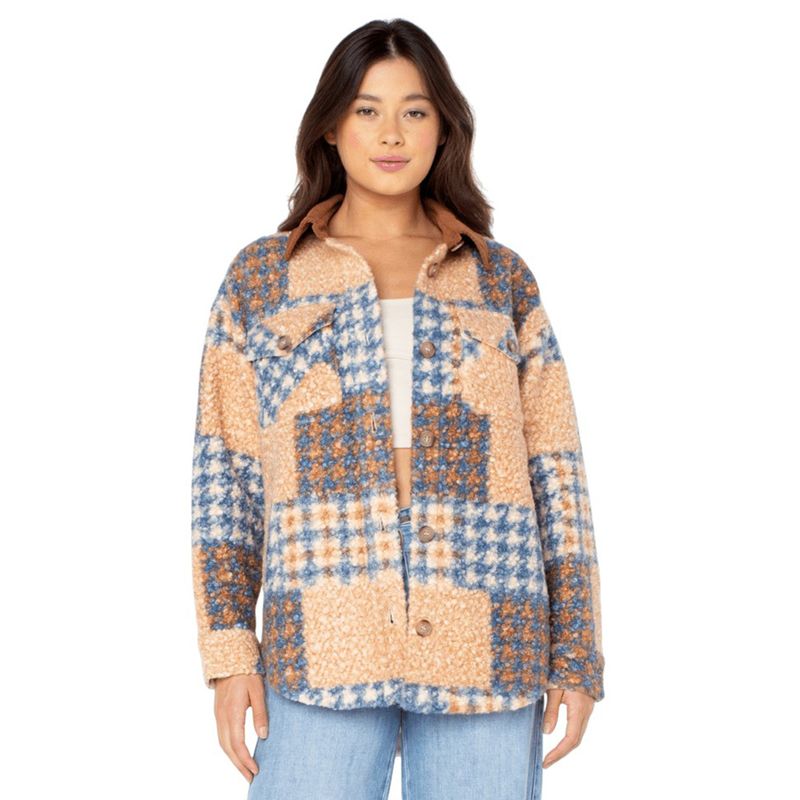 Roxy Overlander Plaid Jacket - Women's Captains Blue Portos Patchwork