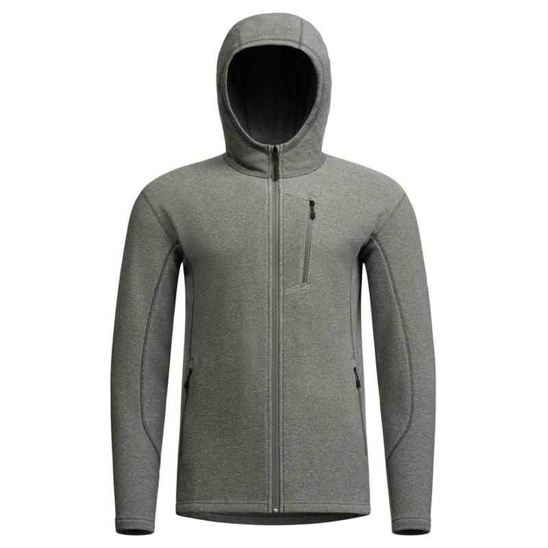 SITKA Snowcrest Full-Zip Hoodie Fleece - Men's Woodsmoke Heather