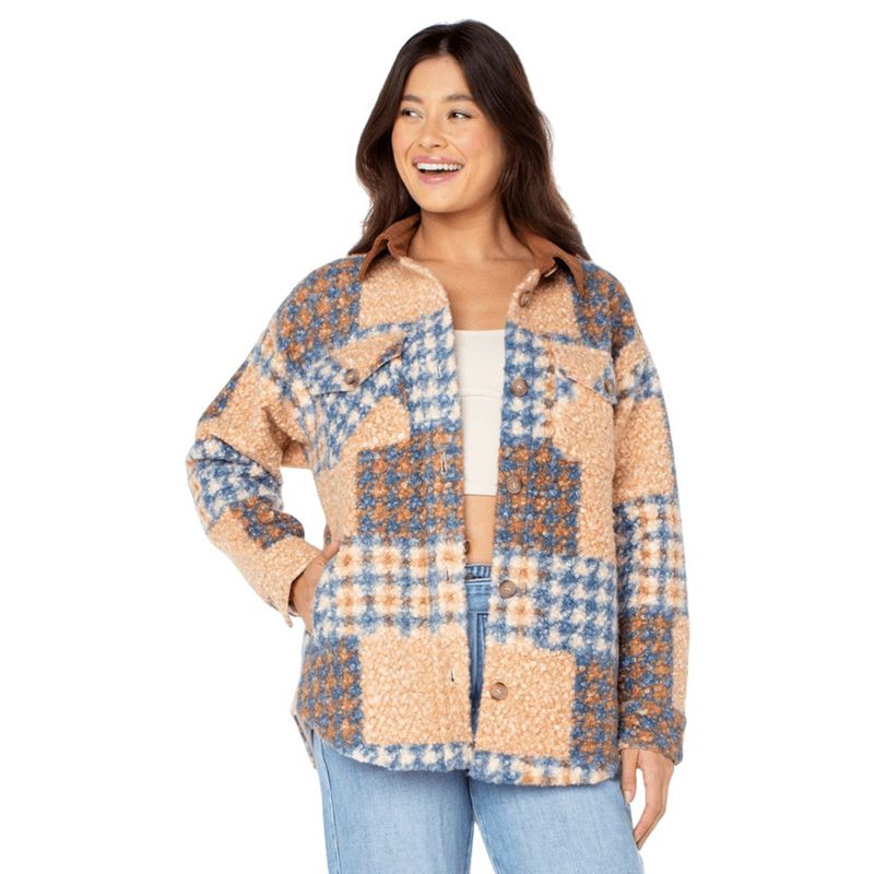 Roxy Overlander Plaid Jacket - Women's Captains Blue Portos Patchwork