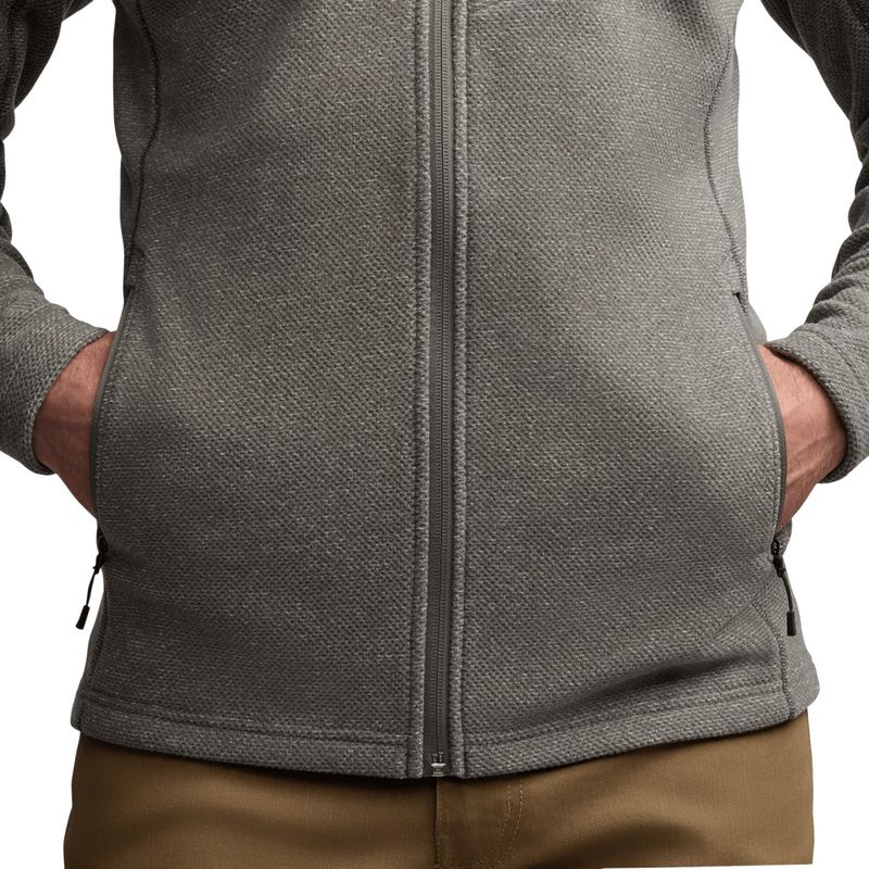 SITKA Snowcrest Full-Zip Hoodie Fleece - Men's Woodsmoke Heather